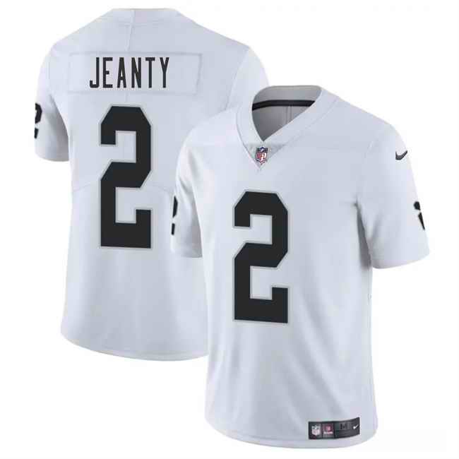 Men's Las Vegas Raiders #2 Ashton Jeanty White 2025 Draft Vapor Untouchable Limited Stitched Football Jersey